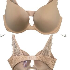 Savage x Fenty Nude Bra Lace Straps Formed Cups Size 32D